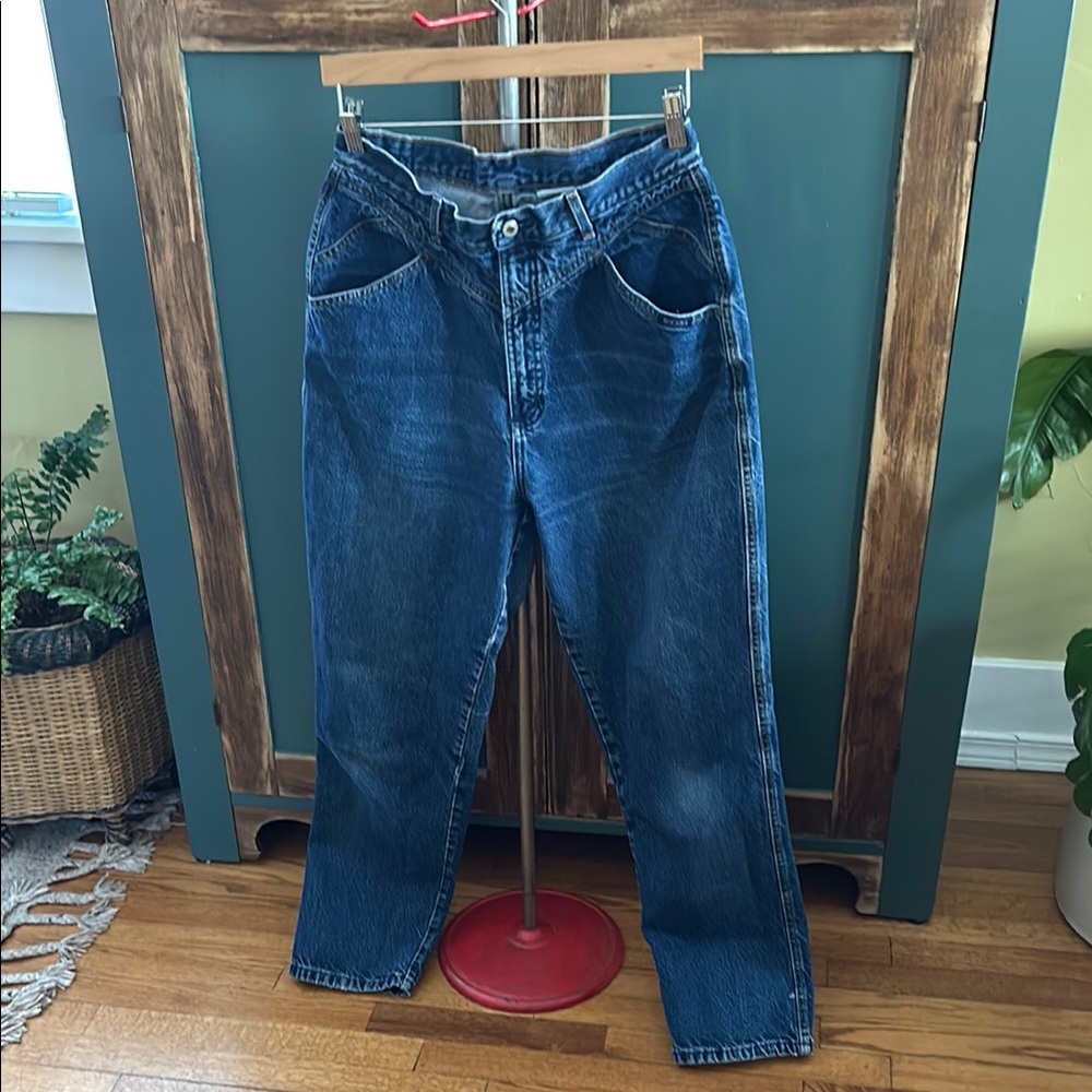 VINTAGE Rockies Bareback Western Yoke Blue Jeans Size 15/16